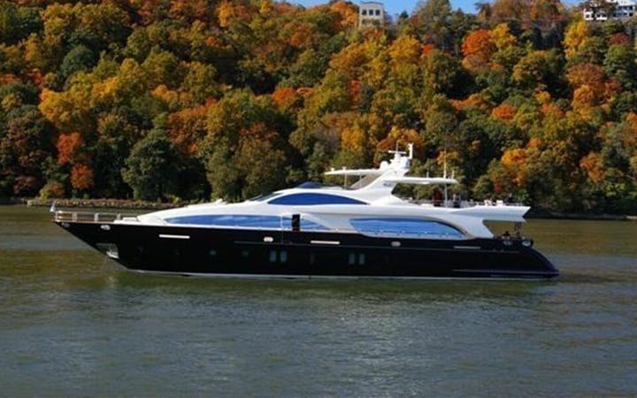 116 Azimut luxury charter yacht - Liberty Landing Marina, Jersey City, NJ, USA