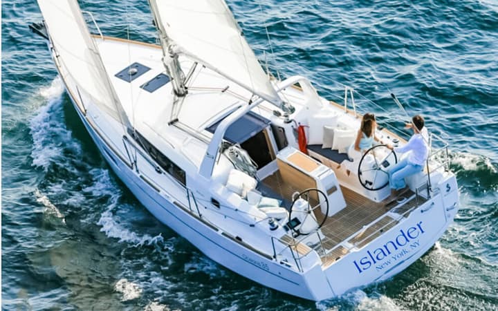 35 Beneteau Oceanis luxury charter yacht - Liberty Harbor Marina Boatyard, Marin Boulevard, Jersey City, NJ, USA