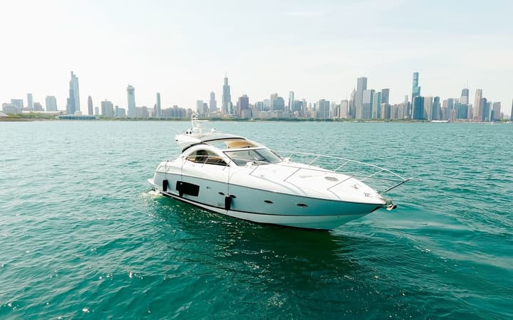 48 Sunseeker luxury charter yacht - Burnham Harbor, Chicago, IL, USA